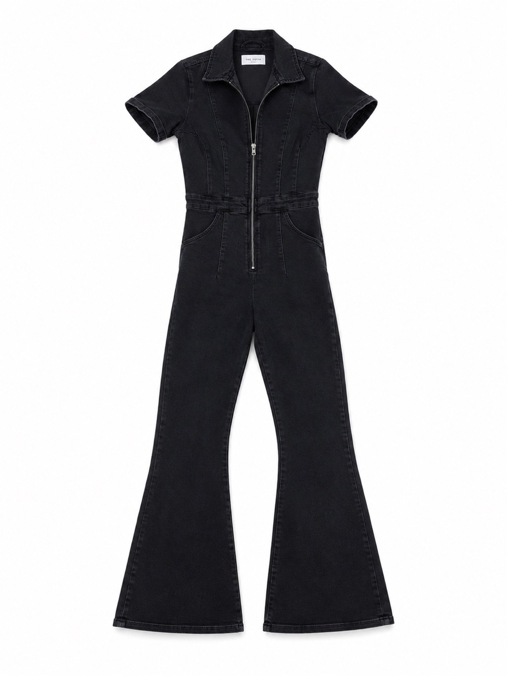 We The Free Black Seam Detail Fitted Jumpsuit Bodysuit Stretch S